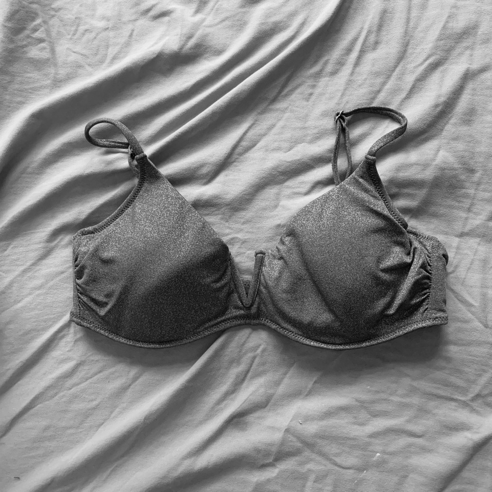 Sand and Shore silver sparkly bathing suit top